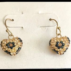 Betsey Johnson Heart Rhinestone earrings